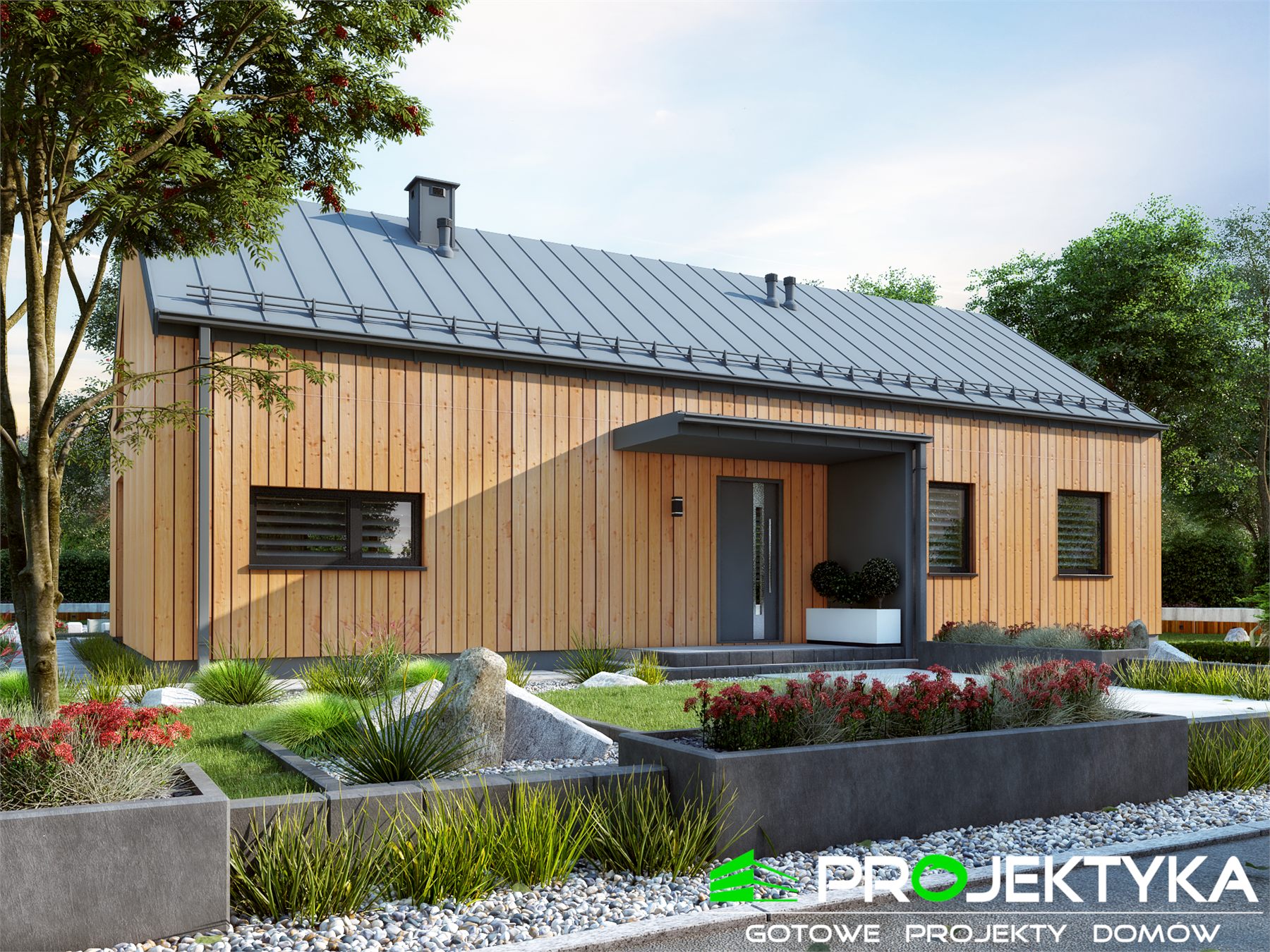Projekt 84,2 m² - widok od wejścia